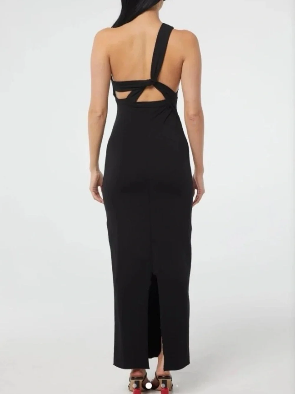 NWOT The Line by K Avalon One-Shoulder Black Maxi Dress Women’s Size Small - Picture 3 of 7